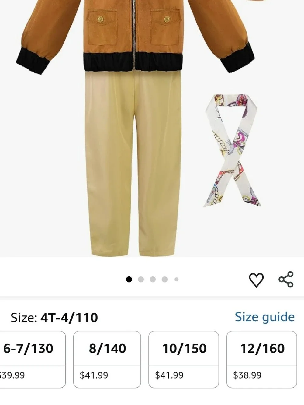 ReliBeauty Earhart Historical Costume Kids Aviator Costume NWOT Size: 150 ~ 10